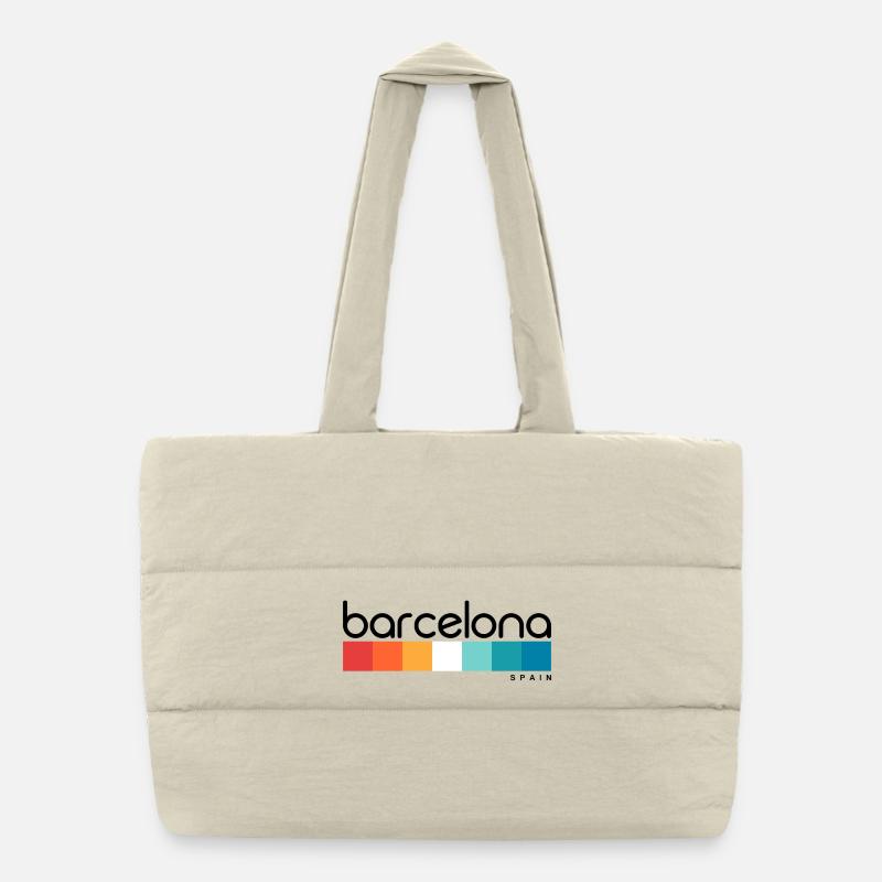 Barcelona - Spain - Spanien - Espana Puffer-Einkaufstasche