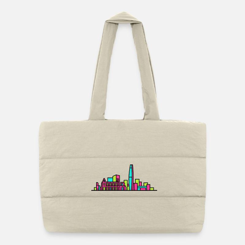 Reading City Skyline Blade Building Modern Art Puffer Shopping Bag