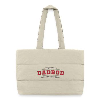 Dad Bod Vaterfigur Wortspiel Tee (Farbe wechseln!) - Puffer-Einkaufstasche - Naturweiß - Vorne