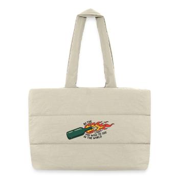 Flaming Bottle Be The Light - Puffer Shopping Bag - natural - Front