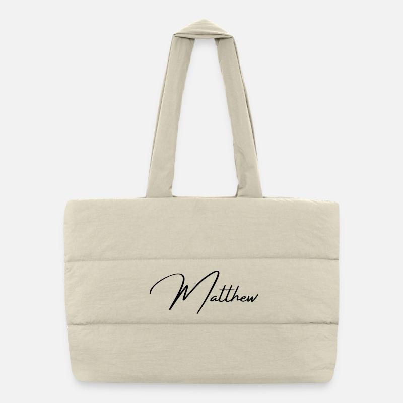 Conception du nom Matthew - Typographie élégante Sac shopping matelassé