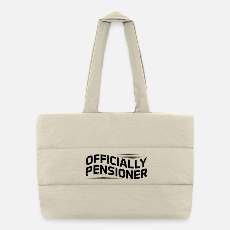 Officially Pensioner Retired Pension Retirement Puffer Shopping Bag