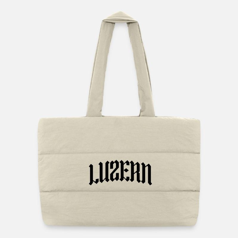 Lettrage gothique de Lucerne en Suisse Sac shopping matelassé