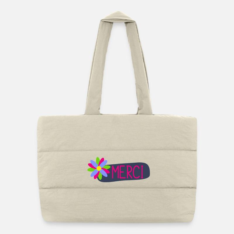 MERCI. THANKS. ANNIVERSAIRE. NAISSANCE. RETRAITE. Sac shopping matelassé
