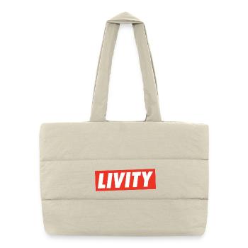 Livity Jah Rastafari Rasta One Love INI Roots - Puffer-Einkaufstasche - Naturweiß - Vorne