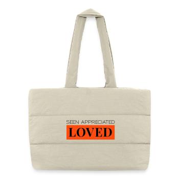 Lacs appréciés Aimé Bicolore - Sac shopping matelassé - blanc naturel - Devant