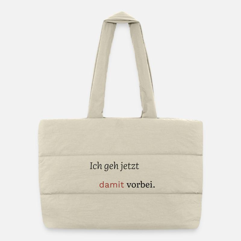 Ich geh jetzt damit vorbei. (hell) Puffer-Einkaufstasche