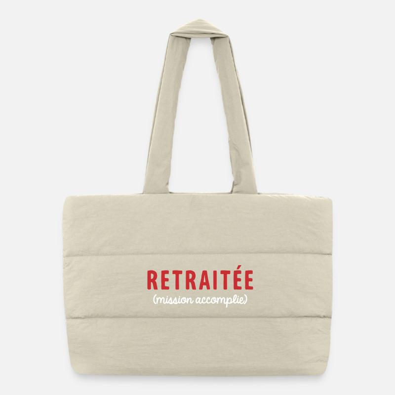 Retired Mission Accomplished Humor Retirement Puffer Shopping Bag