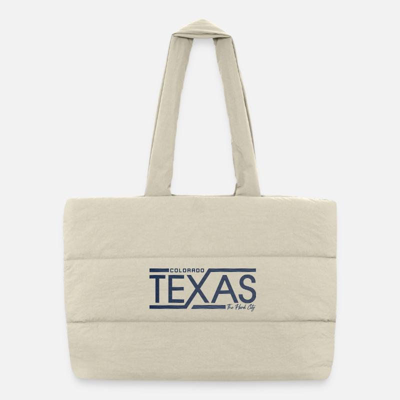 Texas Stripes Retro State Panel Puffer-Einkaufstasche
