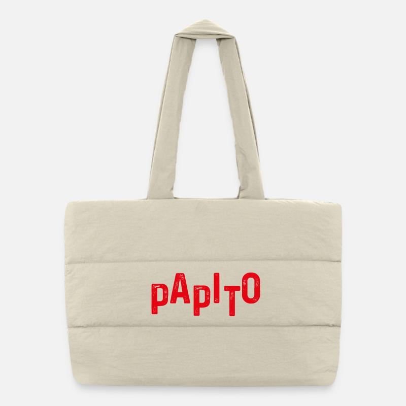 Papito Distressed Red Letters Sac shopping matelassé