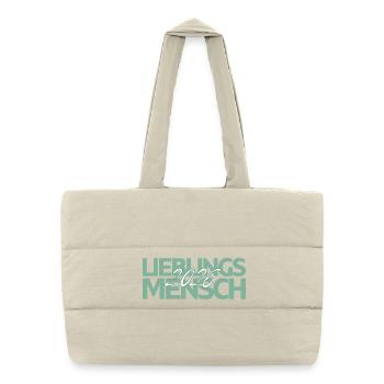 Lieblingsmensch 2026 Mint Script - Puffer-Einkaufstasche - Naturweiß - Vorne