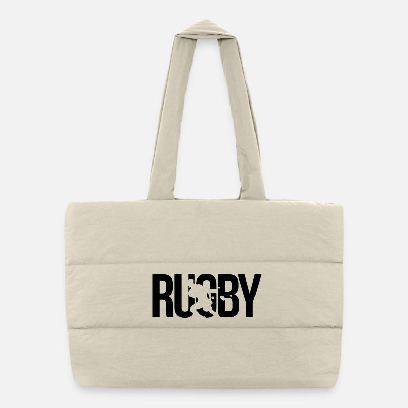 rugby - Sac shopping matelassé - blanc naturel