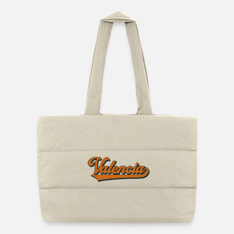 Lettrage Valencia Style Rétro Sac shopping matelassé