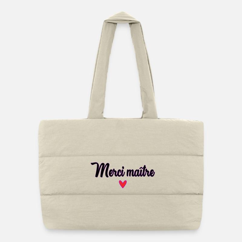 MAÎTRE. MAITRE. MERCI. MERCI MAÎTRE. MAITRE Sac shopping matelassé