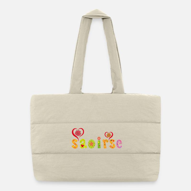Saoirse Personalisiertes Design - Puffer-Einkaufstasche - Naturweiß