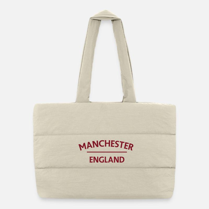 Manchester – England Lyric Design Puffer Shopping Bag
