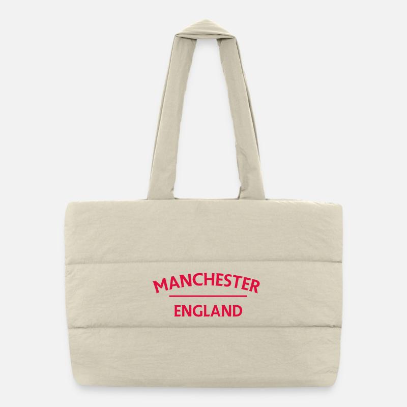 Manchester – England Lyric Design Puffer-Einkaufstasche