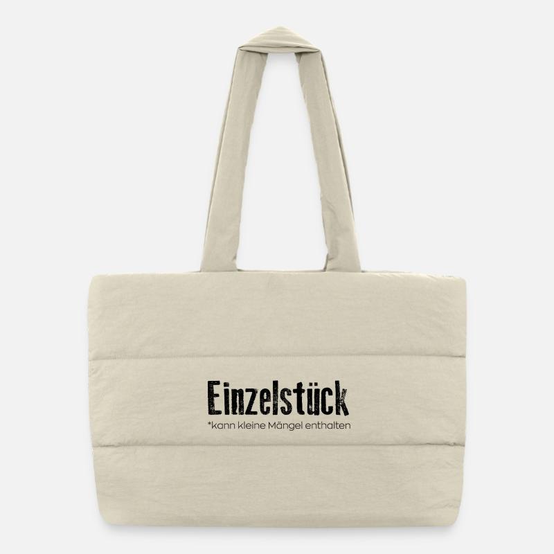 Single piece: may contain small defects - Puffer Shopping Bag - natural