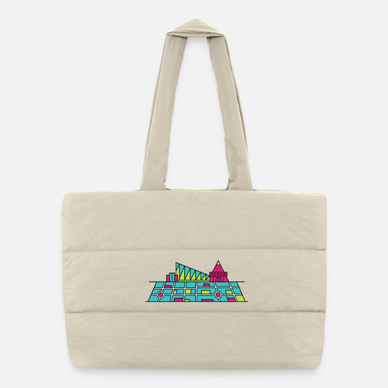 Orpheline urbain Xscape de Milton Keynes Modern Line Art Sac shopping matelassé