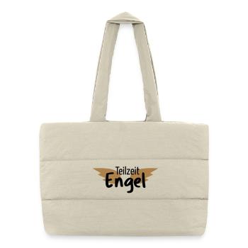 Engel Teilzeitengel Flügel Held Heldin Geschenk - Gesteppte Shopping Bag - Naturweiß - Vorne