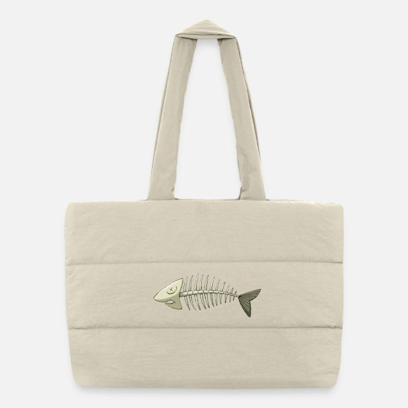 arête de poisson - Sac shopping matelassé - blanc naturel