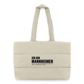 Mannheim Humor Spruch Design - Puffer-Einkaufstasche - Naturweiß - Vorne