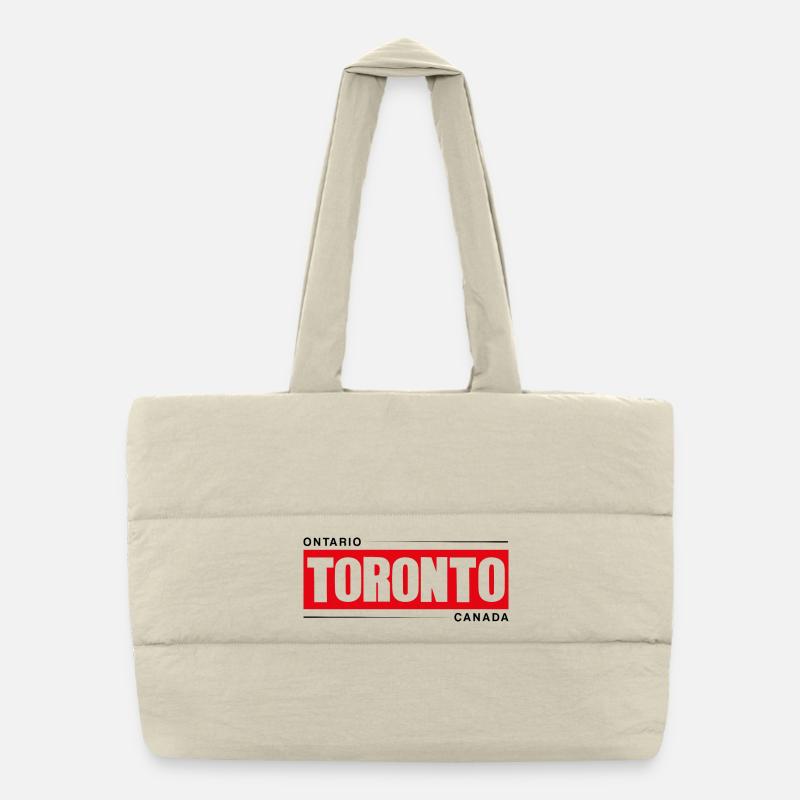 Toronto Bold Red Black Logo Sac shopping matelassé