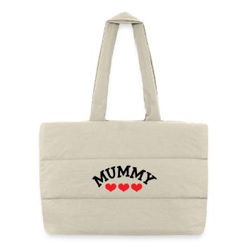 Maman / Fête des mères - Sac shopping matelassé - blanc naturel - Devant