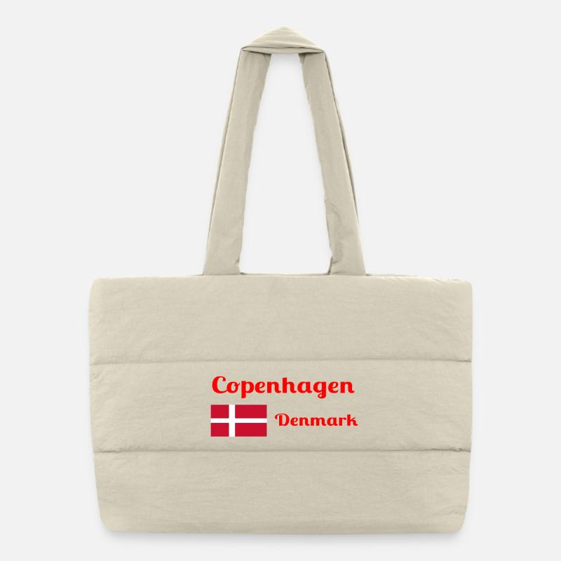 Kopenhagen, Dänemark - Stylische Drucke Puffer-Einkaufstasche