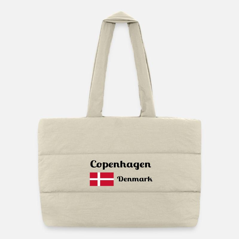 Copenhagen Denmark - Stylish prints Puffer Shopping Bag