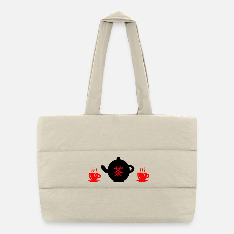 Chinese Tea Ceremony Puffer Shopping Bag