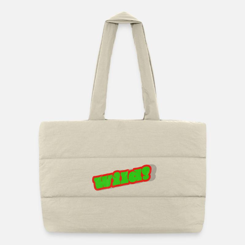 Mot mot griffi vert avec bordure rouge Sac shopping matelassé