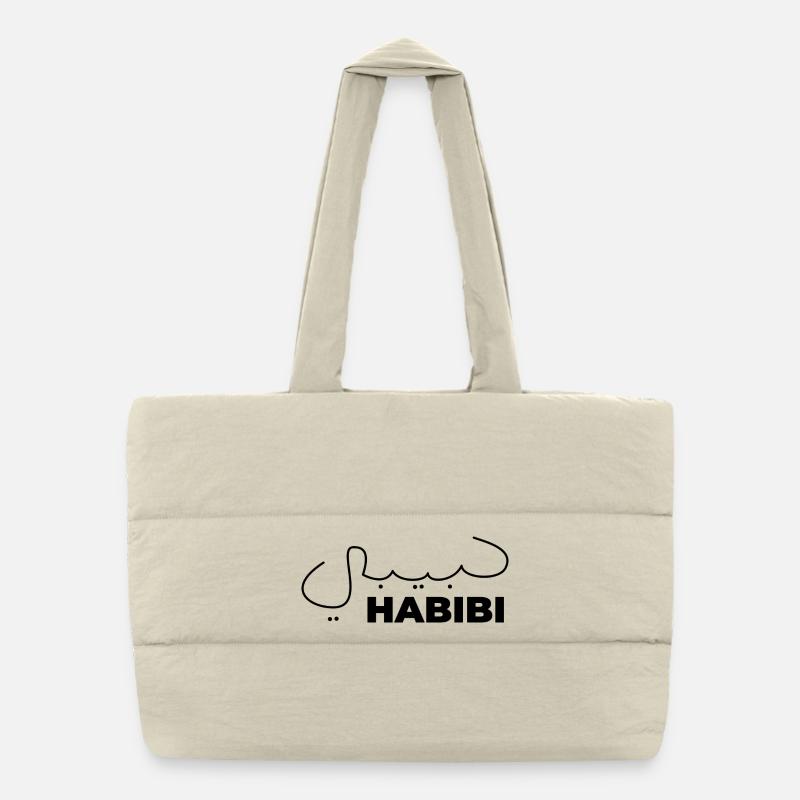 Habibi Treasure Gift Expression arabe Coeur Sac shopping matelassé