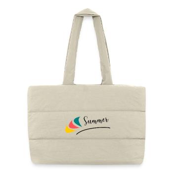 VACANCES. BONNES VACANCES. MAÎTRESSE. MAÎTRE. PROF - Sac shopping matelassé - blanc naturel - Devant