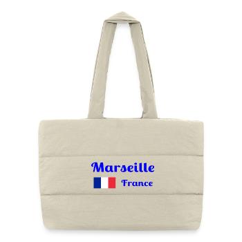 Marseille Frankreich - Stilvolle Drucke - Puffer-Einkaufstasche - Naturweiß - Vorne