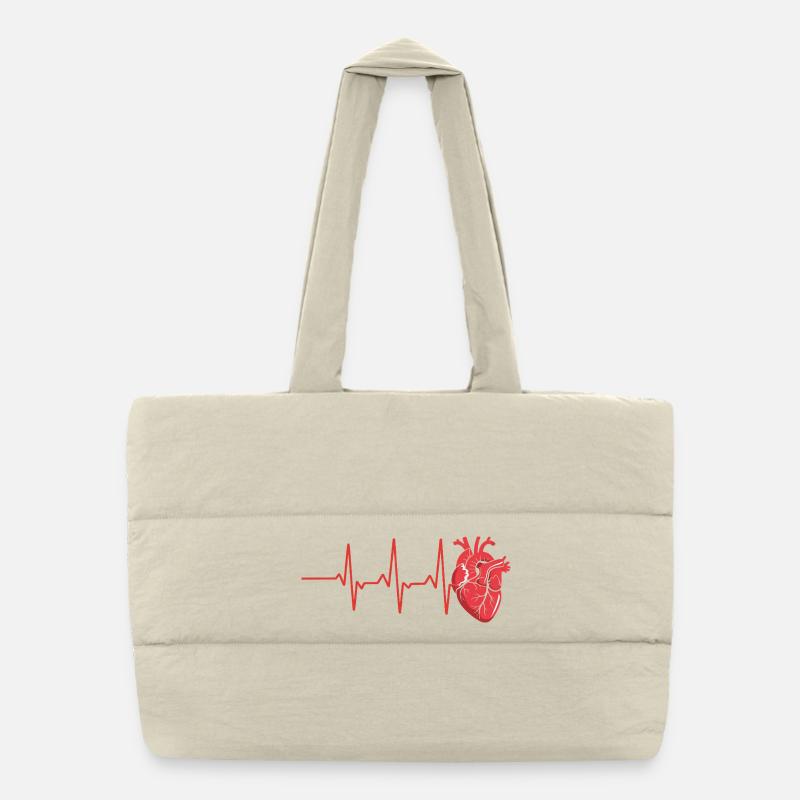 Conception de battement de cœur de la volonté de vivre Sac shopping matelassé