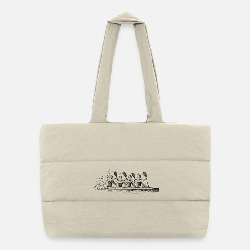 Canoe racing Puffer Shopping Bag
