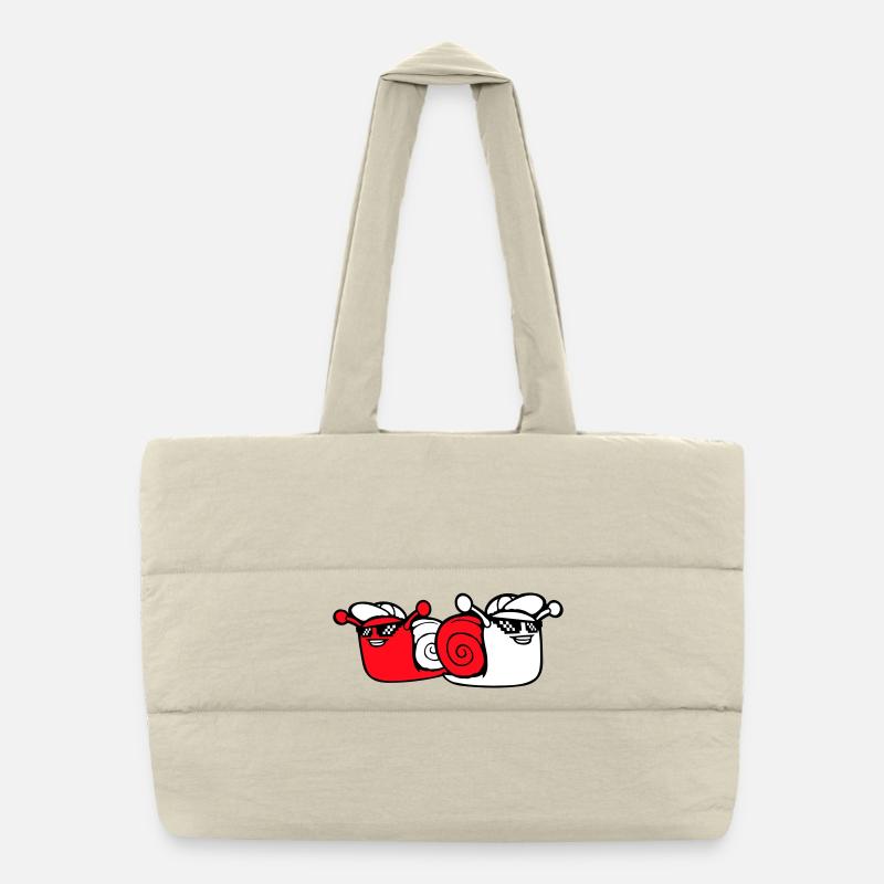 2 Snail Sunglasses Team Friends Cool Crew Puffer Shopping Bag