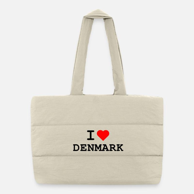 J’aime le Danemark - Dänemark - Sac shopping matelassé - blanc naturel