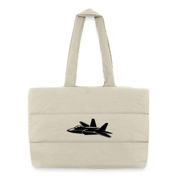 Flugzeug - Puffer-Einkaufstasche - Naturweiß - Vorne