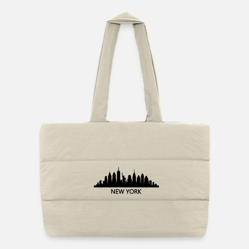 New York Skyline Puffer Shopping Bag