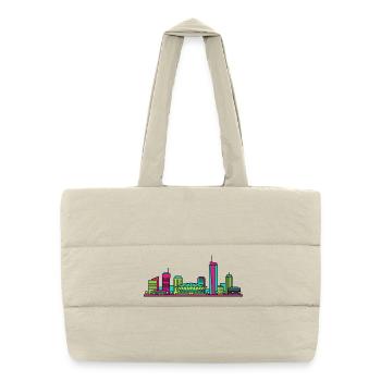 Katowice City Skyline Spodek Arena Line Art - Puffer Shopping Bag - natural - Front