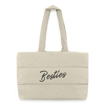 Meilleures amies pour toujours - Sac shopping matelassé - blanc naturel - Devant