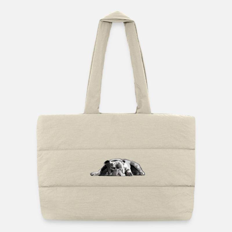 Bulldogge Bulldog - Puffer-Einkaufstasche - Naturweiß