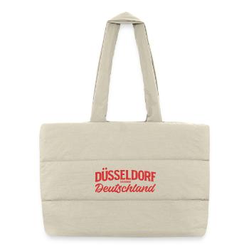 Düsseldorf Deutschland Retro Schriftlogo - Puffer-Einkaufstasche - Naturweiß - Vorne