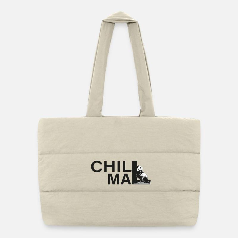 chill mal panda relax entspann dich - Puffer-Einkaufstasche - Naturweiß