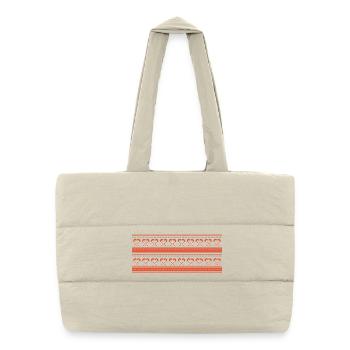 canne de noël - Sac shopping matelassé - blanc naturel - Devant