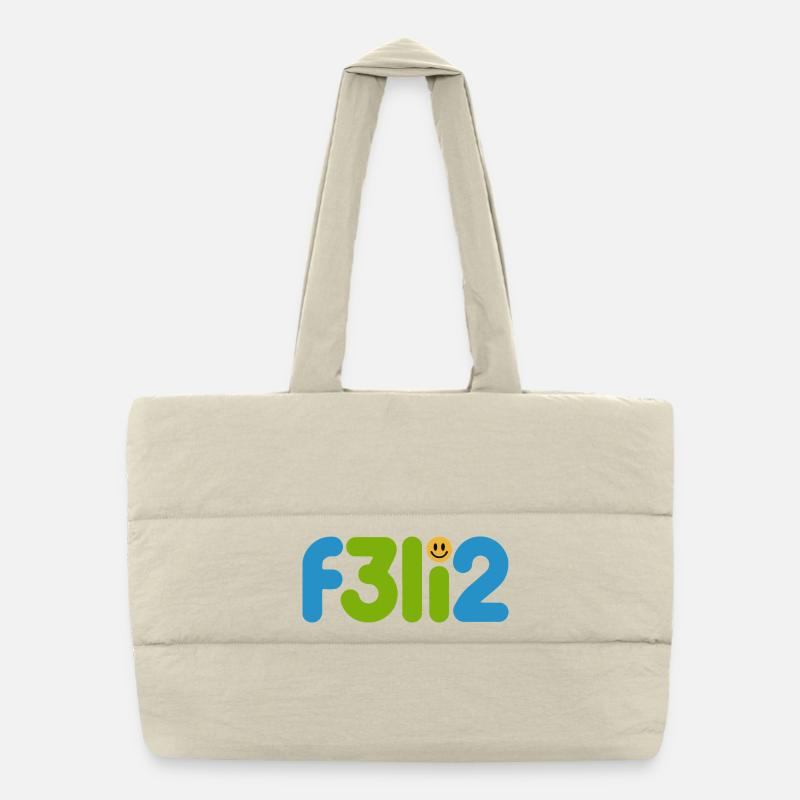 F3li2 Colorful Glyph Logo Puffer Shopping Bag