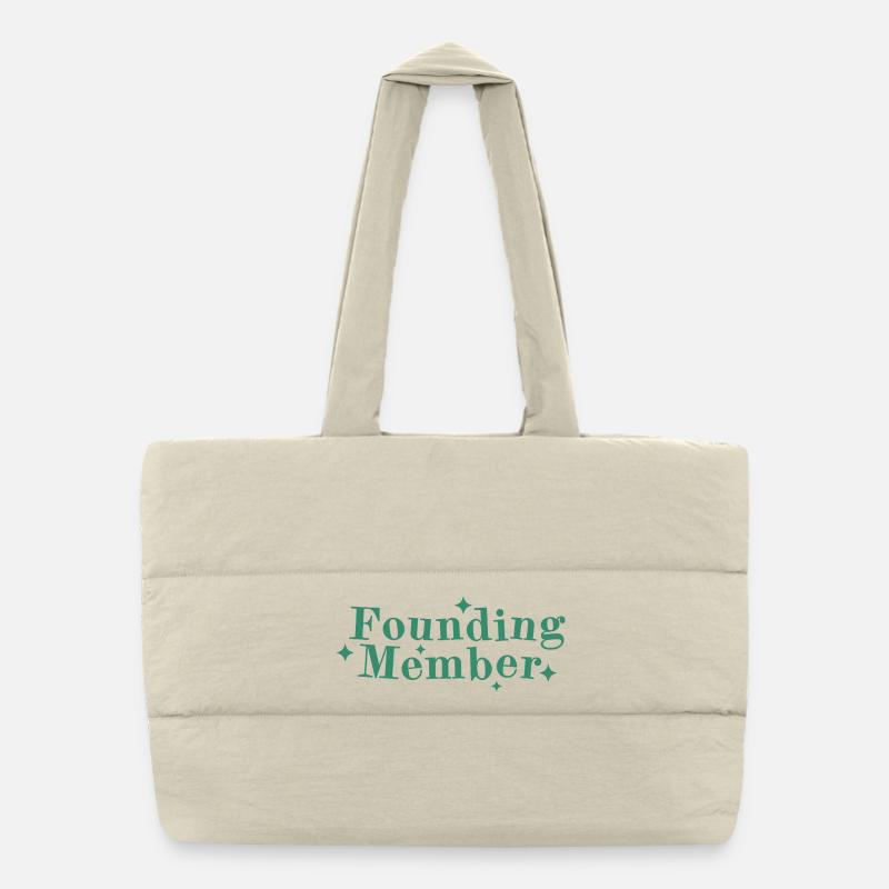 Founding Member Font Logo Stars Puffer Shopping Bag