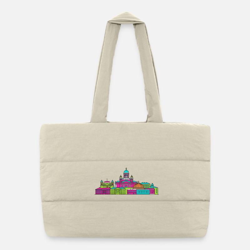 Horizon de la cathédrale d’Helsinki Art moderne en ligne Sac shopping matelassé